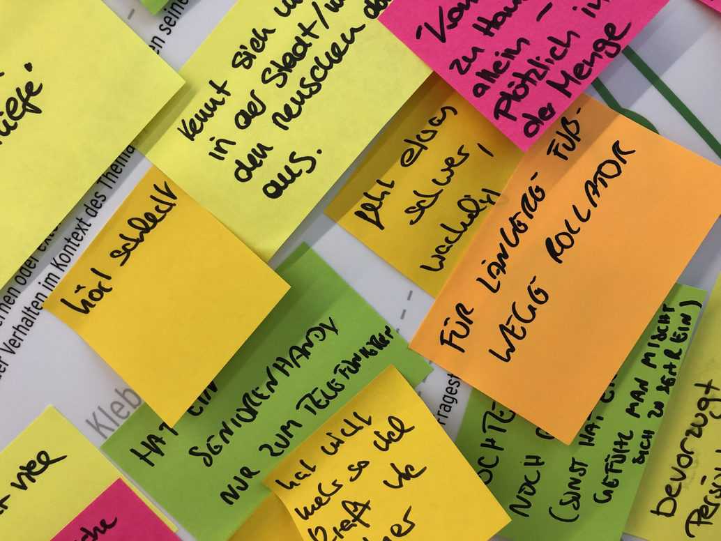 Design Thinking: Ideensammlung mit Sticky Notes