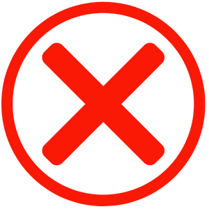 Rotes Icon mit Kreuz als Sinnbild für "nicht mehr"
